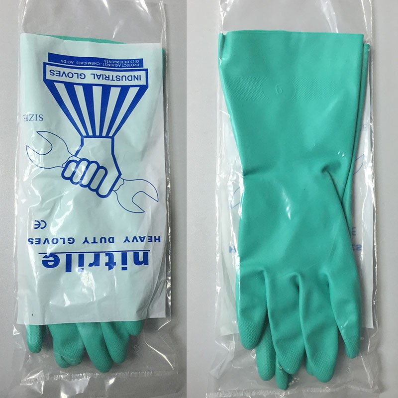 Nitrile Mechanic Glove - 8ชิ้น/4คู่ Oil-Proof ความปลอดภัยสีเขียวยางไนไตรล์เคลือบถุงมือทำงานสารเคมี Neoprene ถุงมือ