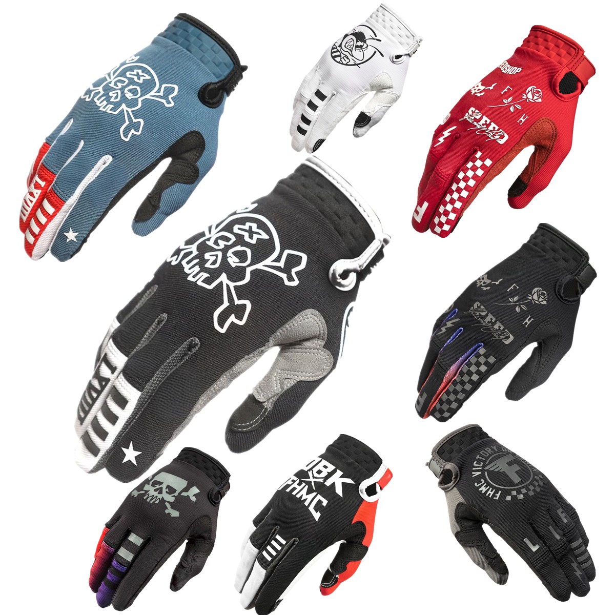 Cycling Glove Padded - ถุงมือ FH MX ถุงมือมอเตอร์ครอสแบบสัมผัสหน้าจอ ถุงมือขี่มอเตอร์ไซค์ ถุงมือจักรยานเสือภูเขา