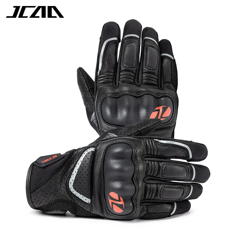 Motorcycle Glove Knuckle - ถุงมือมอเตอร์ไซค์สำหรับทุกฤดู ผู้ชาย ผู้หญิง หนังนุ่มสบาย พร้อมป้องกันข้อนิ้วแข็งแรง กันลื่น