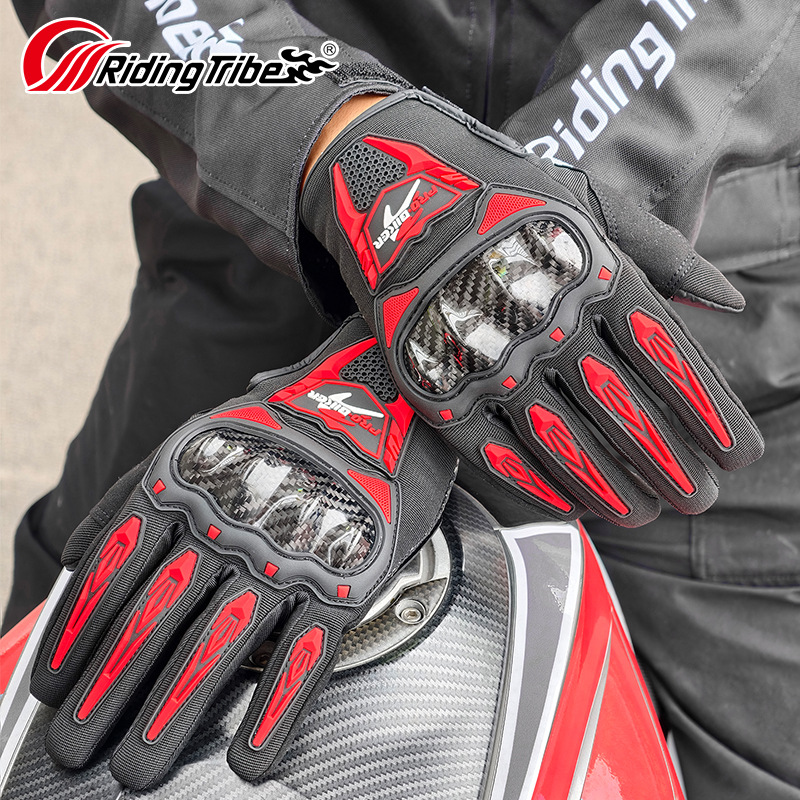 Motorcycle Glove Knuckle - ถุงมือมอเตอร์ไซค์ RidingTribe รุ่นใหม่สำหรับฤดูร้อน - ป้องกันแรงกระแทกที่ข้อนิ้วและป้องกันการเสียดสีเพื่อความปลอดภัยของผู้ขับขี่