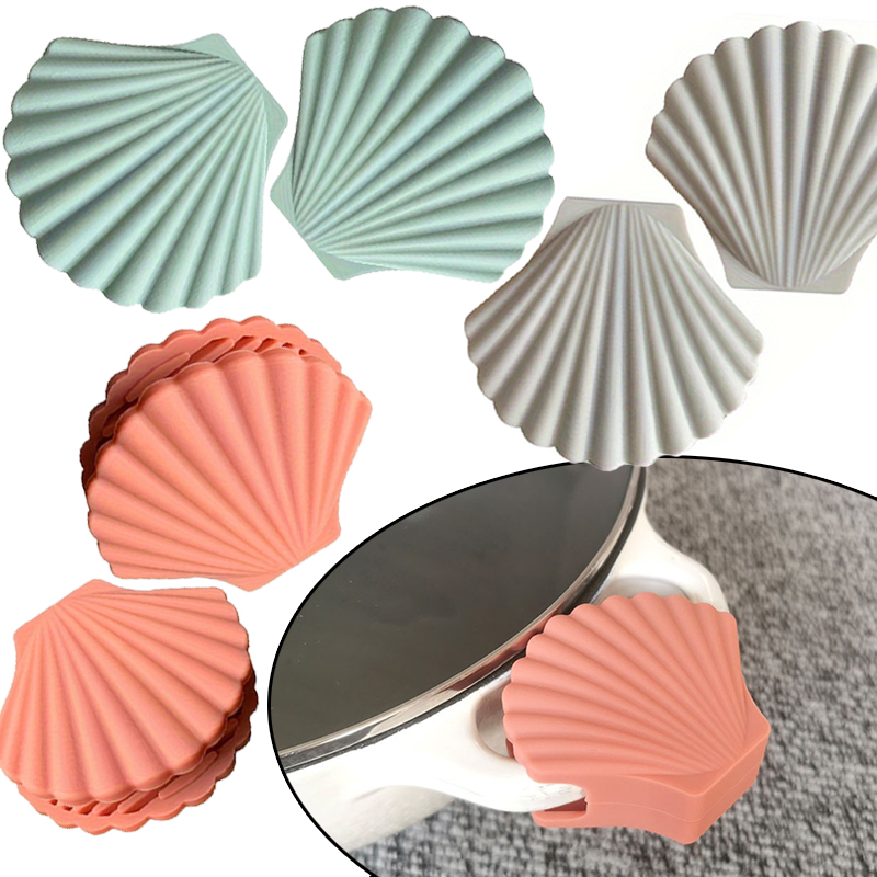 Oven Mitt Silicone - ถุงมือซิลิโคนกันความร้อน 2 ชิ้น รูปทรงเปลือกหอย ทนความร้อน กันลื่น