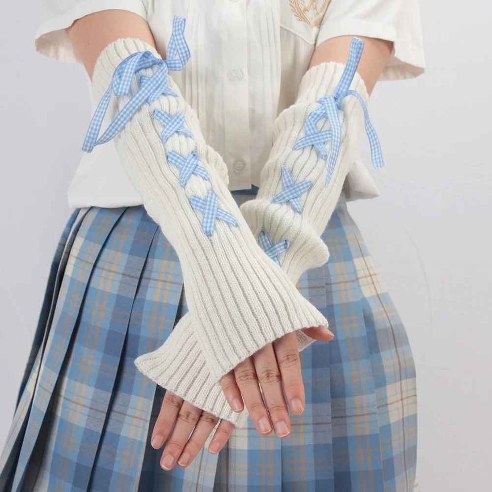ปลอกแขนถักสำหรับผู้หญิงสุดอินเ - Fingerless Glove Knit บทวิจารณ์และราคา