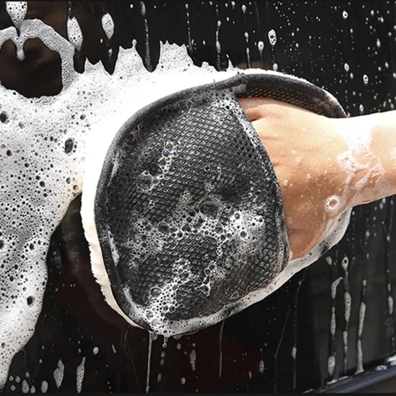 ถุงมือขนแกะสำหรับล้างรถ แปรงทำ - Wool Glove Lined บทวิจารณ์และราคา