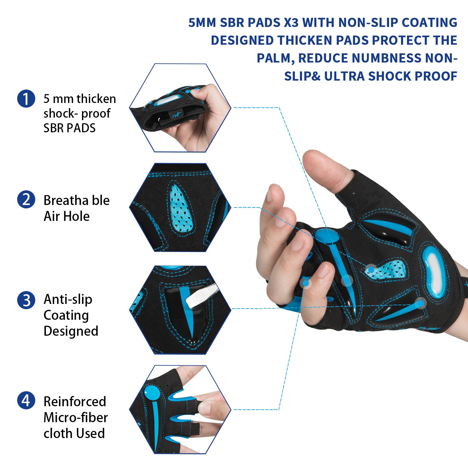 MOREOK ถุงมือขี่จักรยาน,ถุงมือ - Cycling Glove Padded บทวิจารณ์และราคา