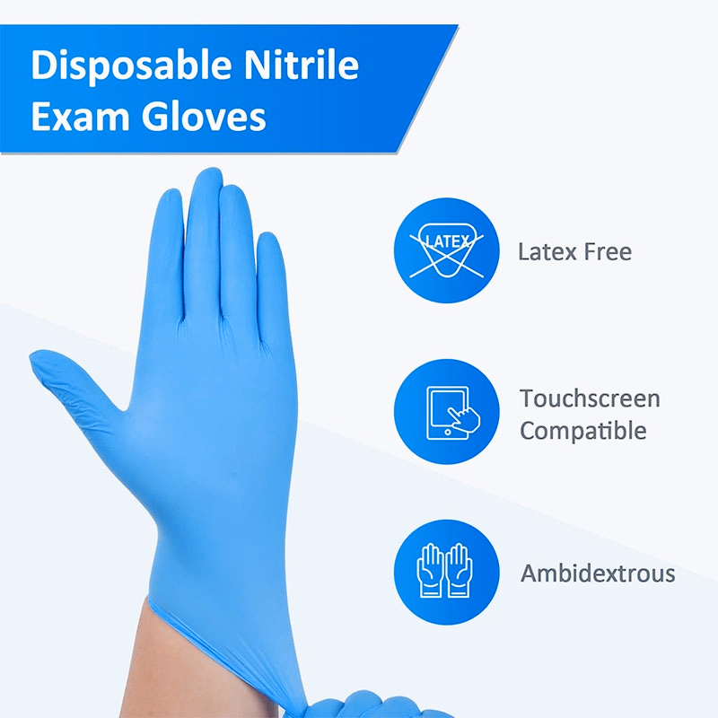 100 ชิ้น ถุงมือไนไตรล์สีฟ้าแบบ - Nitrile Mechanic Glove บทวิจารณ์และราคา