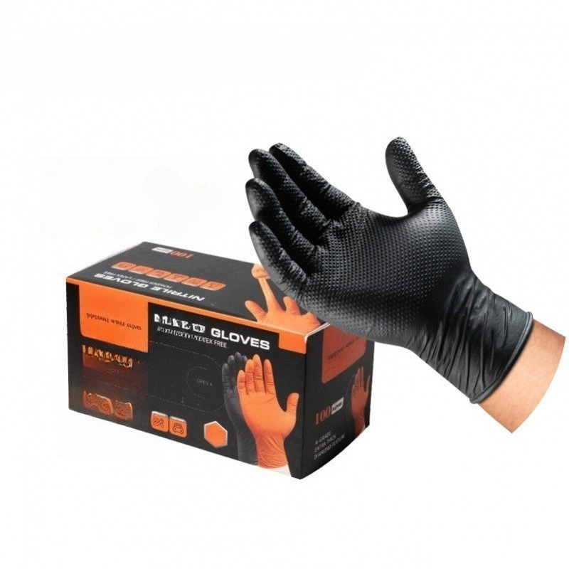 ถุงมือไนไตรล์ลายเพชรสำหรับงานห - Nitrile Mechanic Glove บทวิจารณ์และราคา