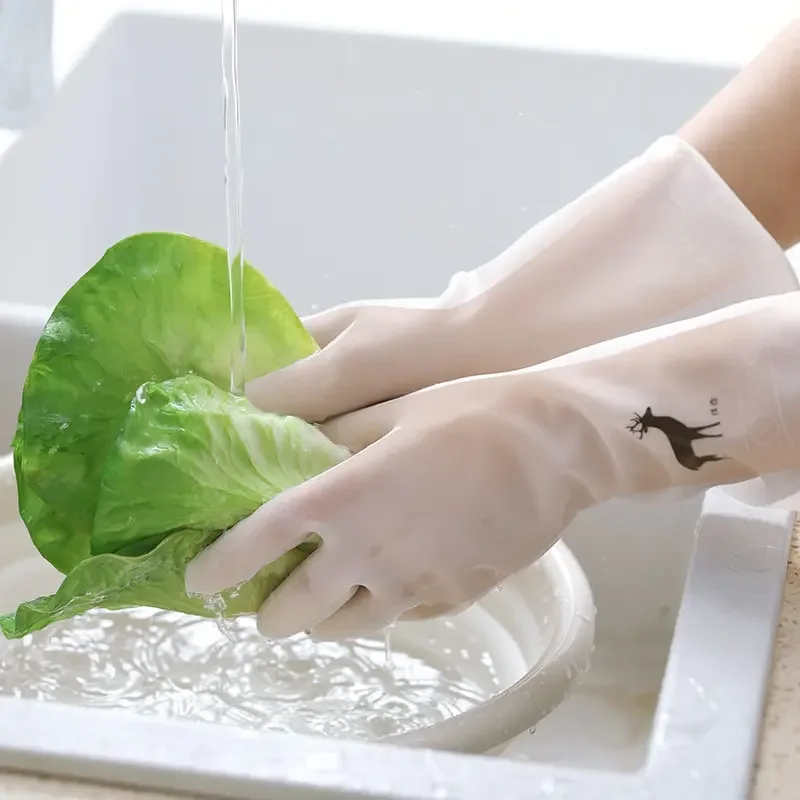 กันน้ํายางจานถุงมือล้างจานห้อง - Dish Glove Rubber บทวิจารณ์และราคา