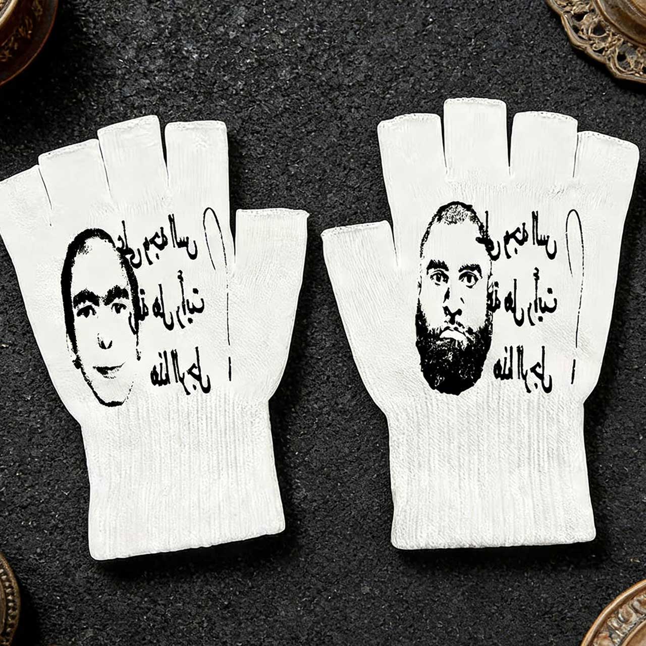 ถุงมือไร้นิ้วลายพิมพ์ย้อนยุค Y - Fingerless Glove Knit บทวิจารณ์และราคา