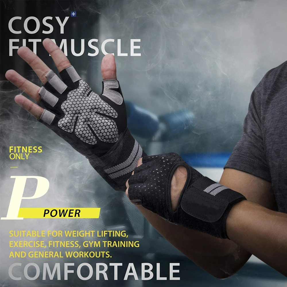 1 คู่ Half Finger GYM Fitness  - Cycling Glove Padded บทวิจารณ์และราคา