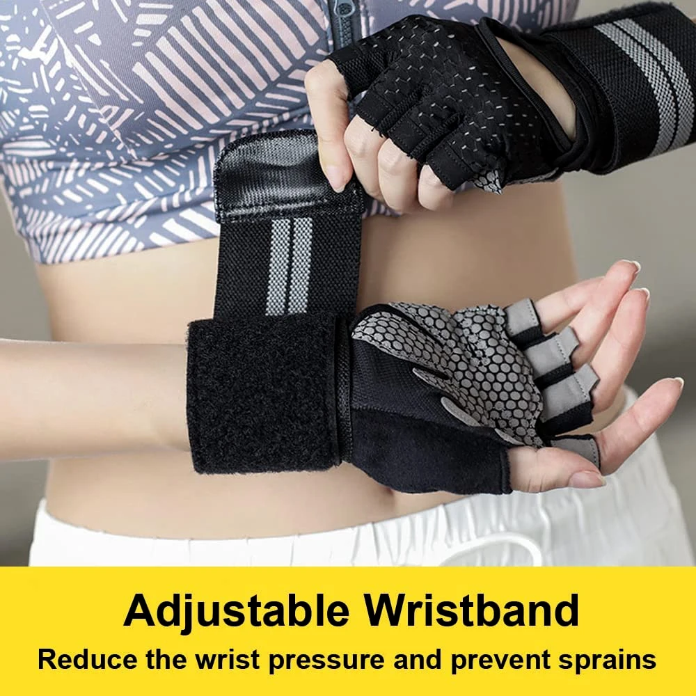 1 คู่ Half Finger GYM Fitness  - Cycling Glove Padded บทวิจารณ์และราคา