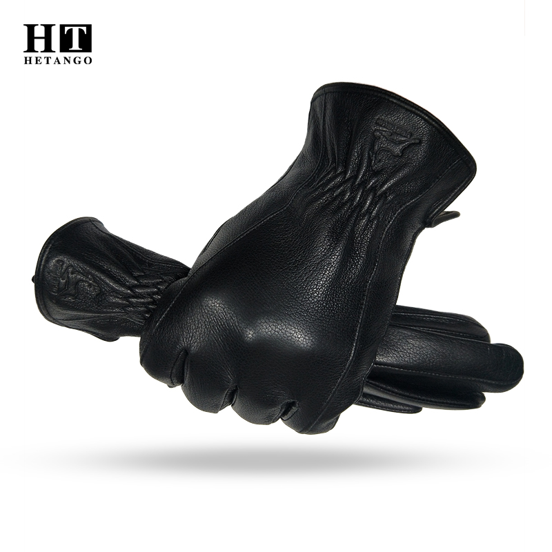    ถุงมือหนังหนังกลับสีดำสำหร - Wool Glove Lined บทวิจารณ์และราคา