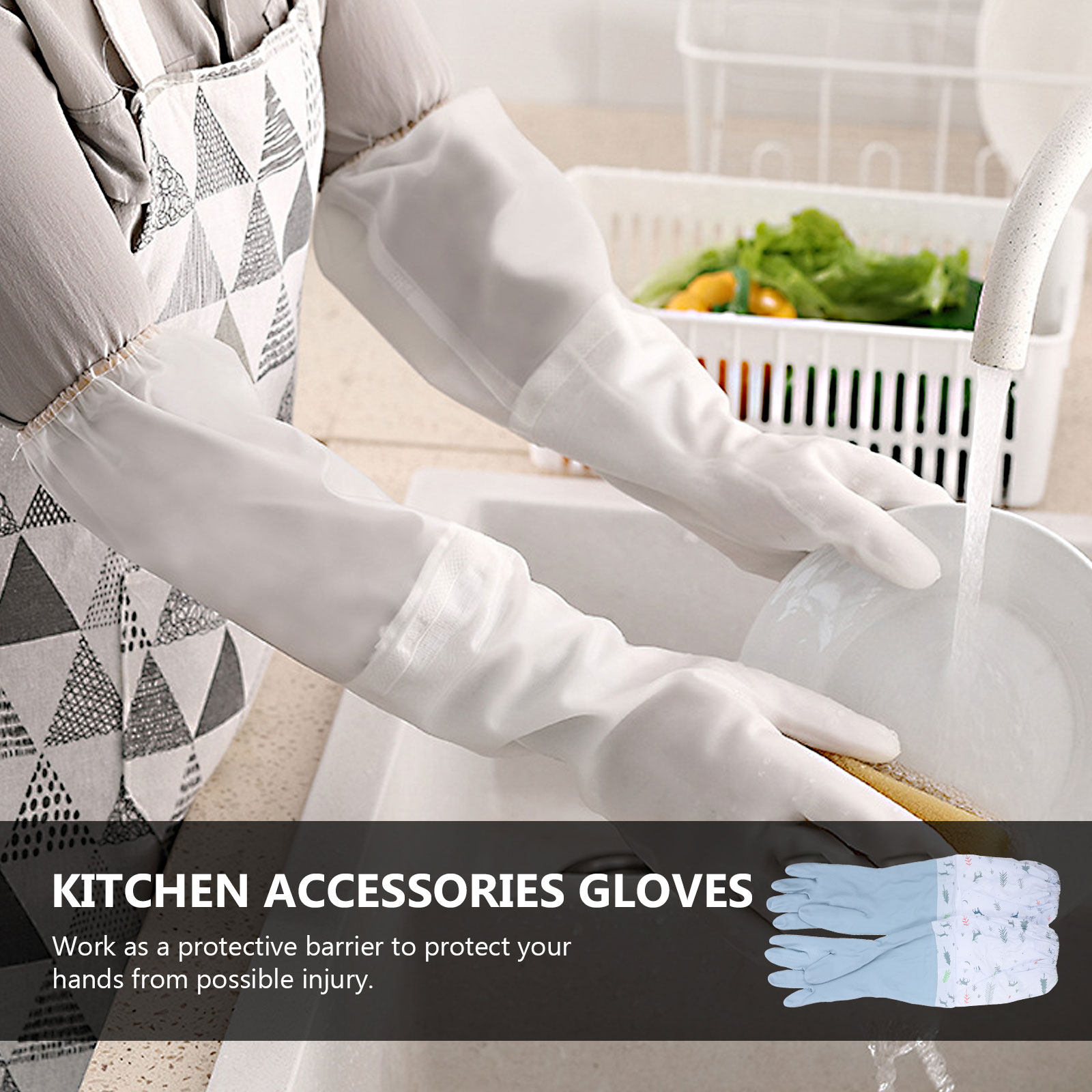 ถุงมือทำความสะอาดกันน้ำสำหรับล - Dish Glove Rubber บทวิจารณ์และราคา
